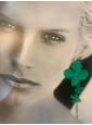 Pendientes triflor verde