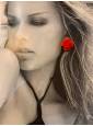 Pendientes flor roja