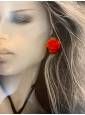 Pendientes flor roja