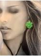 Pendientes flor verde