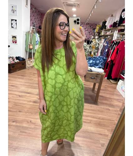 Vestido Ela verde manzana