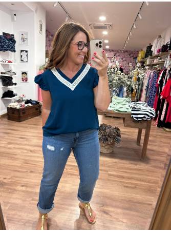 Blusa Angie Azul petroleo 