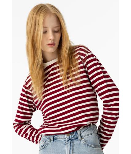 Camiseta Stripes Burdeos