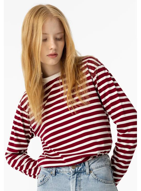 Camiseta Stripes Burdeos