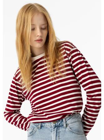 Camiseta Stripes Burdeos