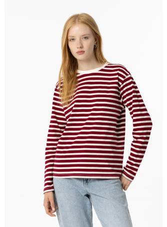 Camiseta Stripes Burdeos