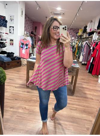 Blusa Magic fucsia/dorado