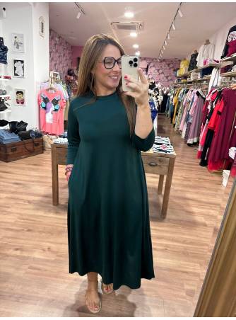 Vestido Gabriela verde botella