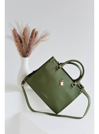 Bolso mano candado Verde