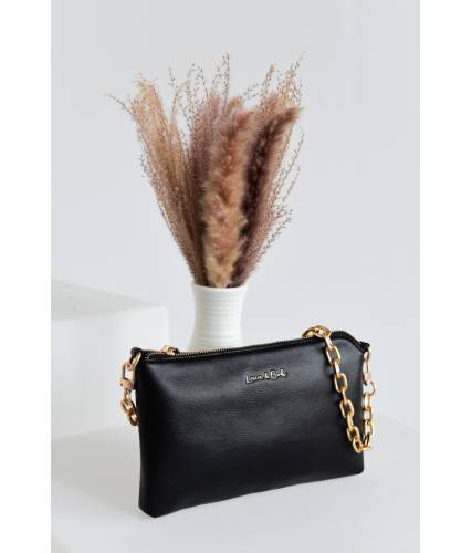 Bolso Baguette plana negra