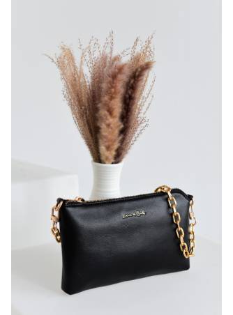 Bolso Baguette plana negra