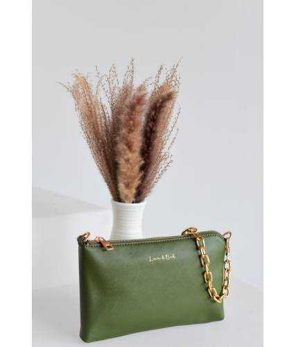 Bolso Baguette plana Verde