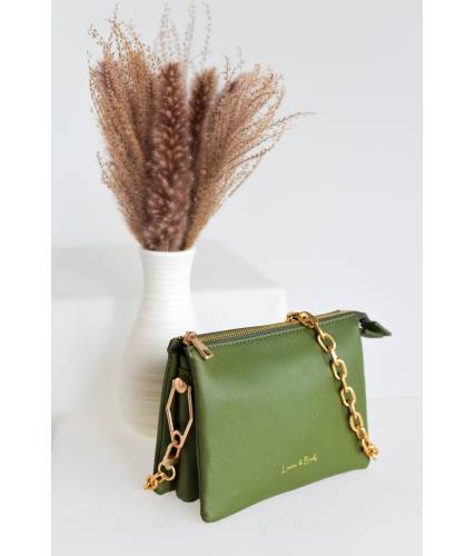 Bolso 3 cuerpos rombos Verde