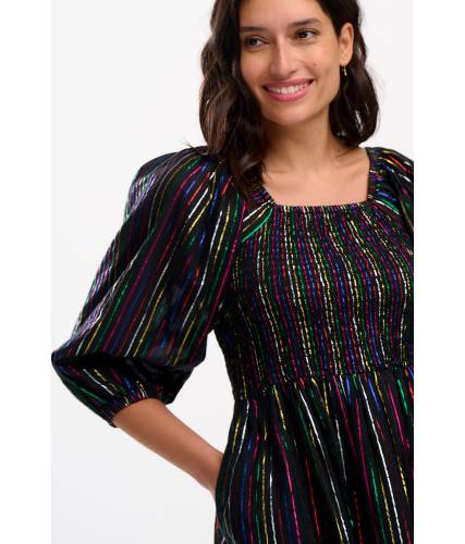 Vestido Lillian Metallic Stripes