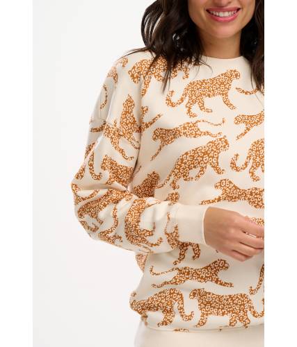 Sudadera Eadie Cream Leopard