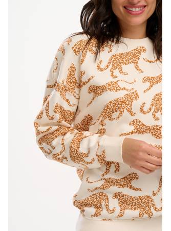 Sudadera Eadie Cream Leopard