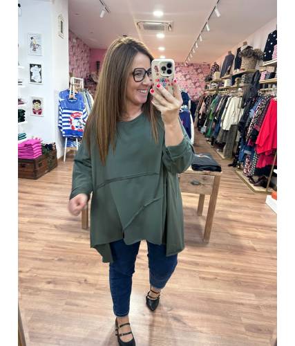 Blusa Paola verde oscuro