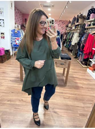 Blusa Paola verde oscuro