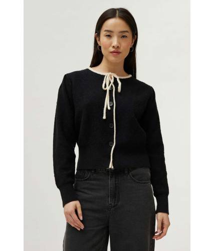 Cardigan de punto lazada negra