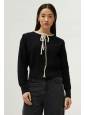 Cardigan de punto lazada negra