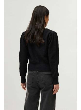 Cardigan de punto lazada negra