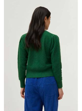 Cardigan de punto lazada verde