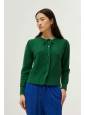 Cardigan de punto lazada verde