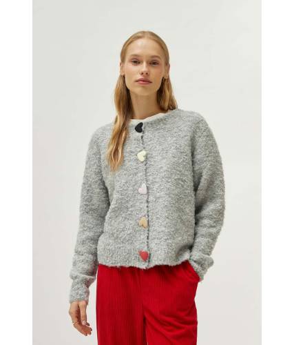 Cardigan corazones grandes gris