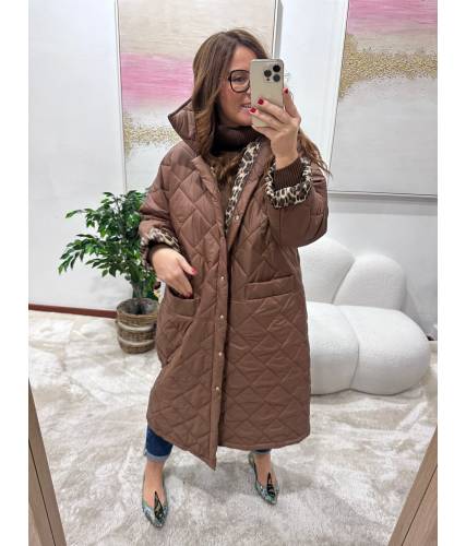 Parka chocolate animal print