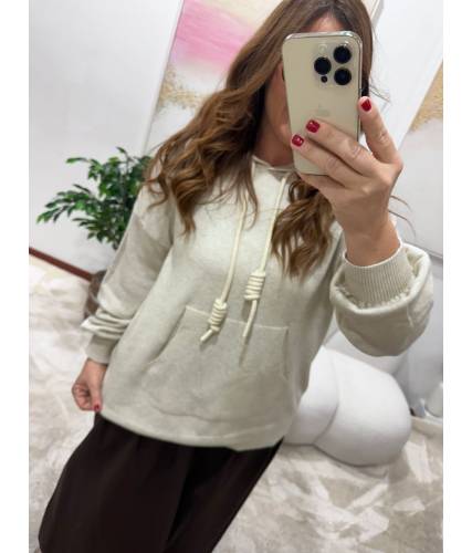 Sudadera Carol punto beige