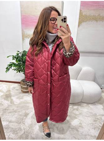 Parka roja animal print