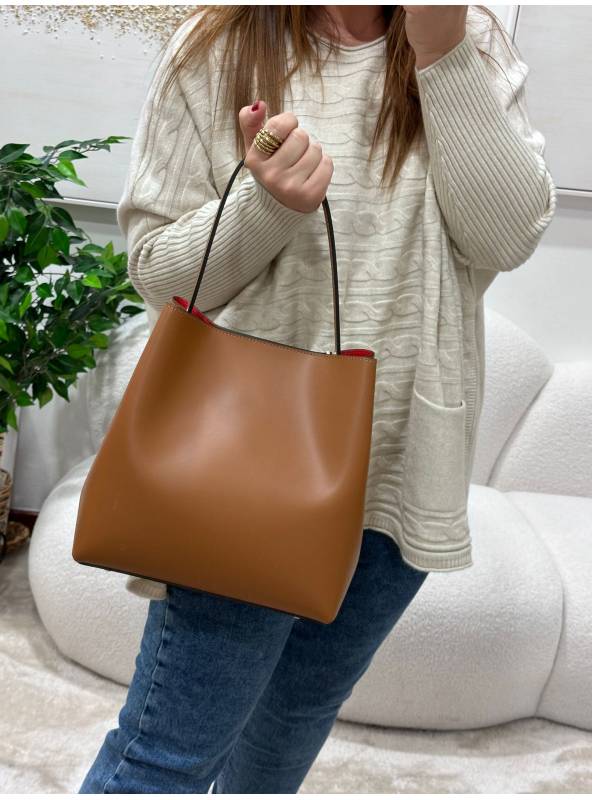 Bolso Turin camel piel