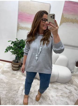 Sudadera Carol punto gris