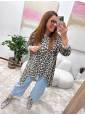 Blusa Dori gris animal print