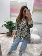 Blusa Dori gris animal print