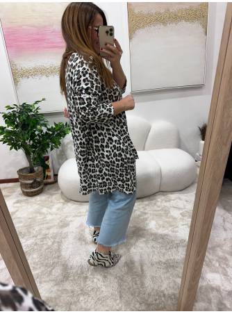 Blusa Dori blanca animal print