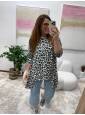 Blusa Dori blanca animal print