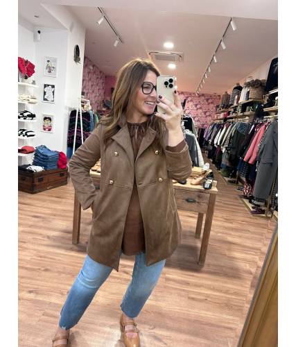 Chaqueta antelina Esme camel