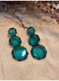 Pendientes 3 piedras verde