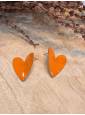 Pendientes corazon naranja