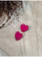 Pendientes corazon fucsia 