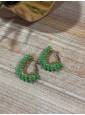 Pendientes aros pedreria verde