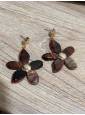 Pendientes flor marron